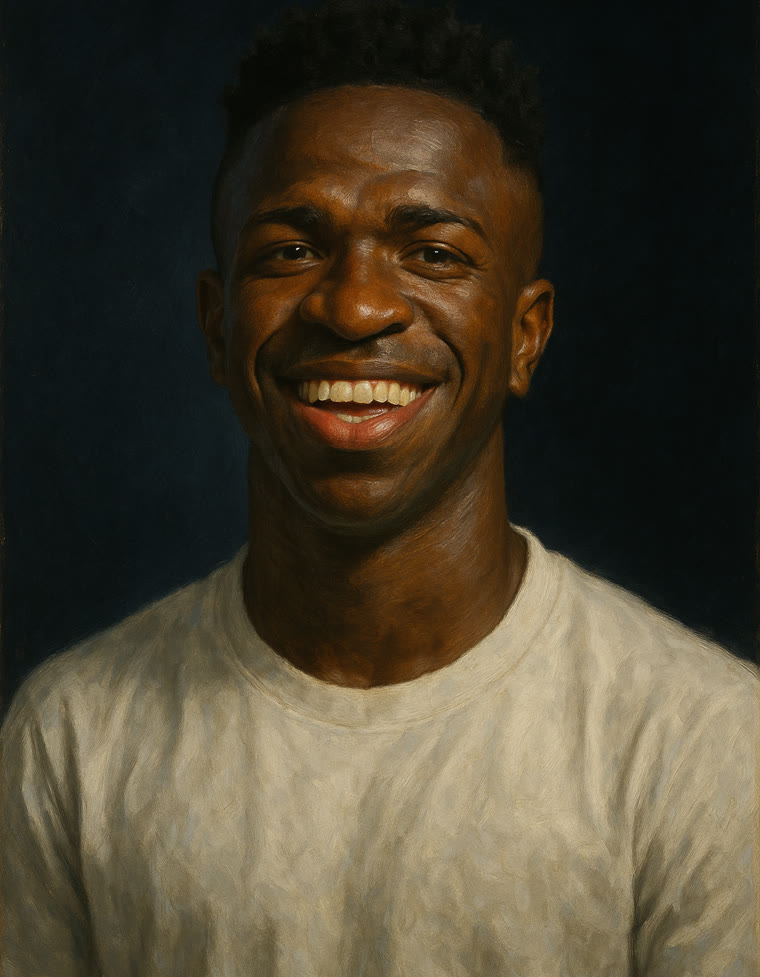 Illustrated portrait of Vinícius Júnior